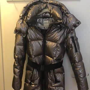 SAM. Soho belted jacket in gunmetal.